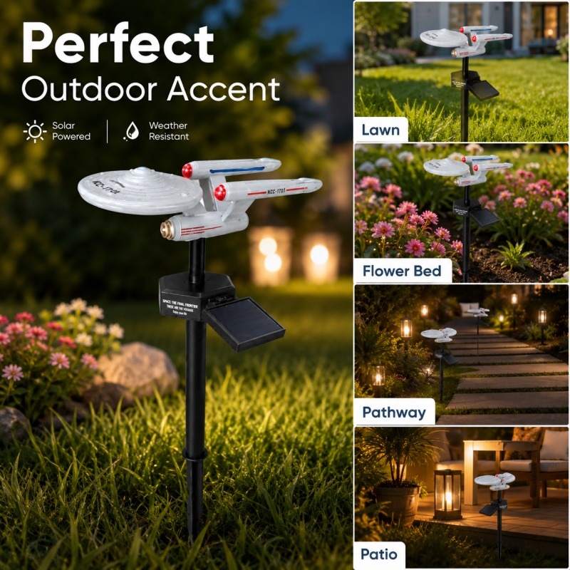 Outdoor Power Outlet Solar - Luz de Jardim Solar Star Trek