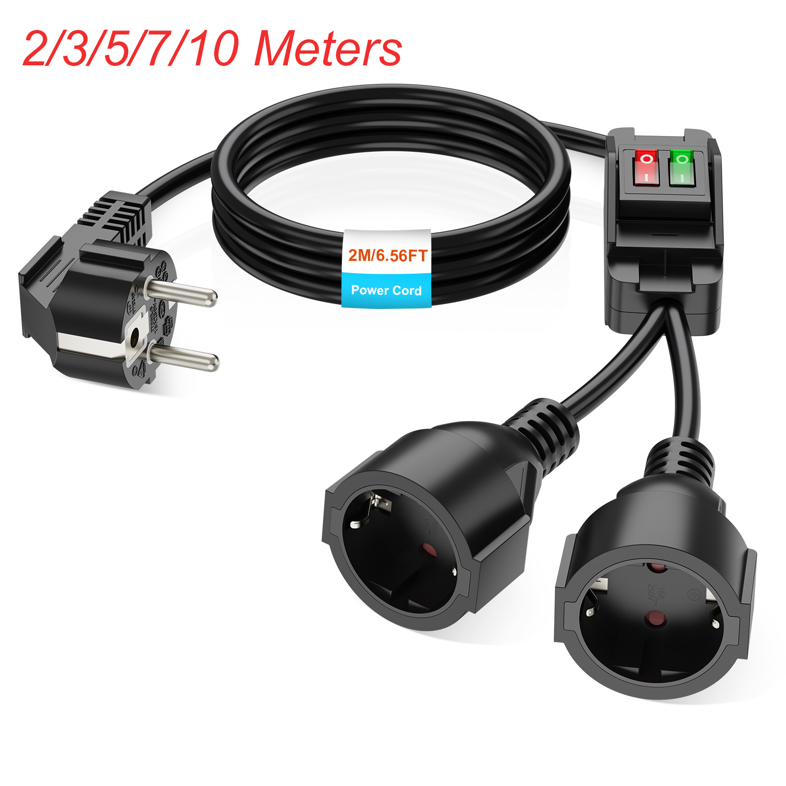 Outdoor Power Extension Cord - Cabo de extensão de plugue UE