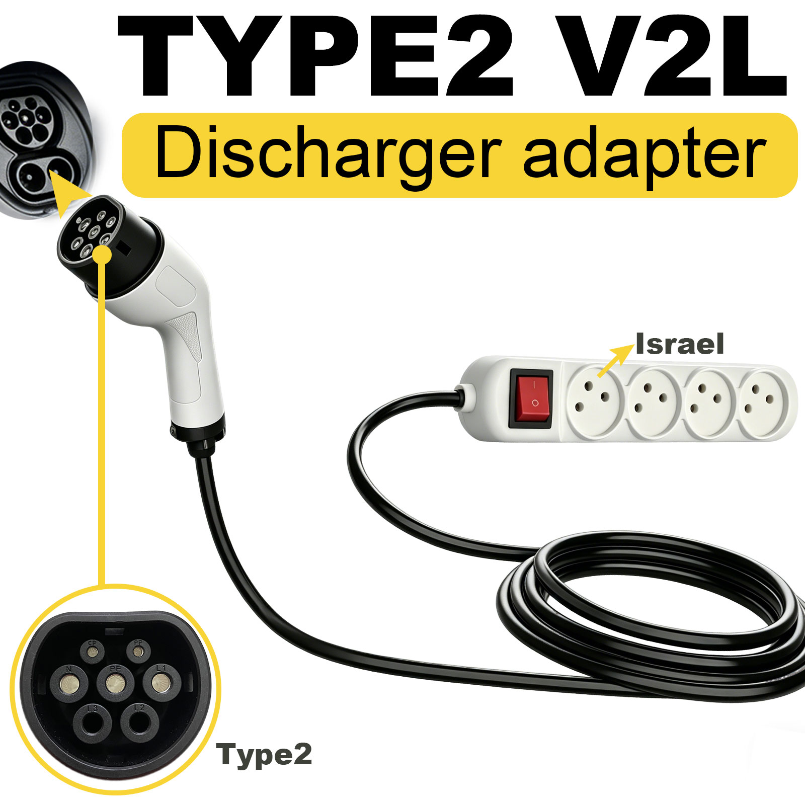 Outdoor Power Outlet Extension - Adaptador de Descarga Tipo 2 V2L