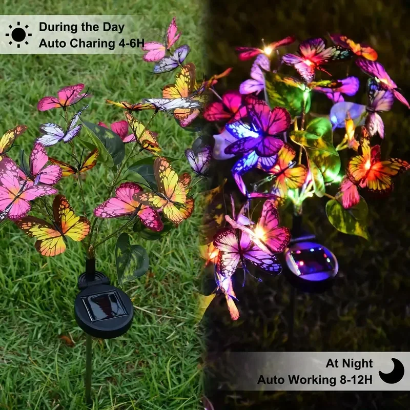 Solar led borboleta luzes do j - Outdoor Power Outlet Solar avaliação e preço