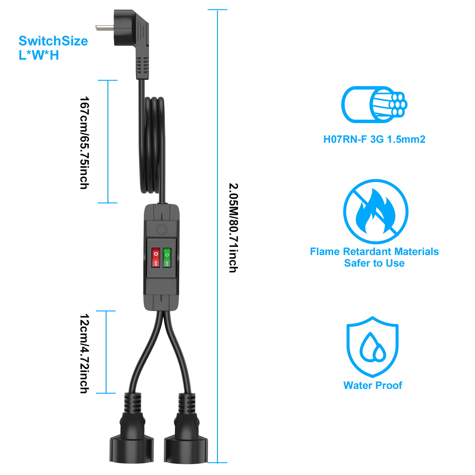Cabo de Extensão com Plugue EU - Outdoor Power Extension Cord avaliação e preço