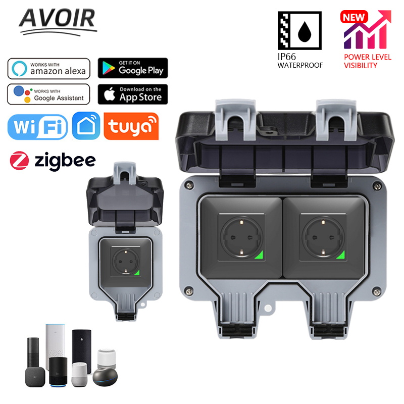 Avoir tuya zigbee tomadas elét - Outdoor Zigbee Power Plug avaliação e preço