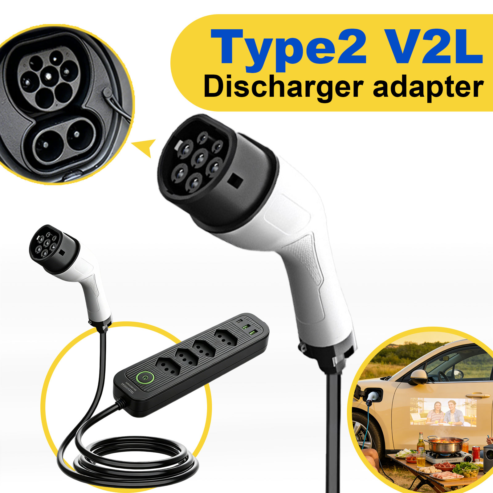 Adaptador de Descarga Tipo 2 V - Outdoor Power Outlet Extension avaliação e preço