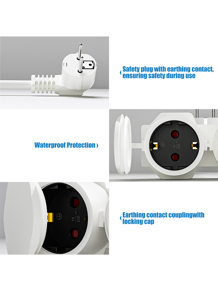 Cabo de Extensão EU com 2 Toma - Outdoor Power Extension Cord avaliação e preço