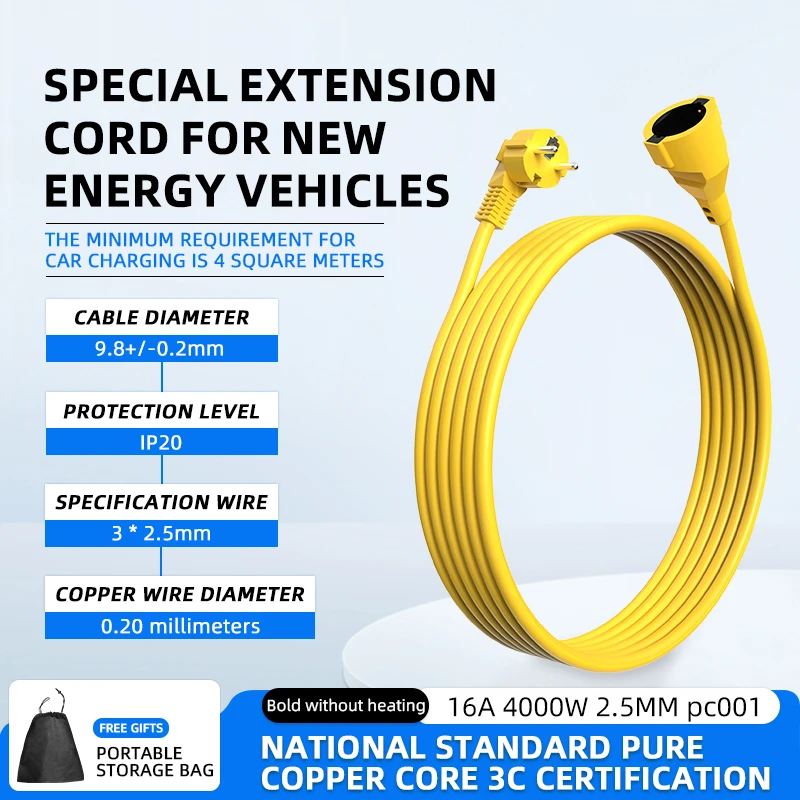 Cabo de Extensão Schuko EU 16A - Outdoor Power Extension Cord avaliação e preço