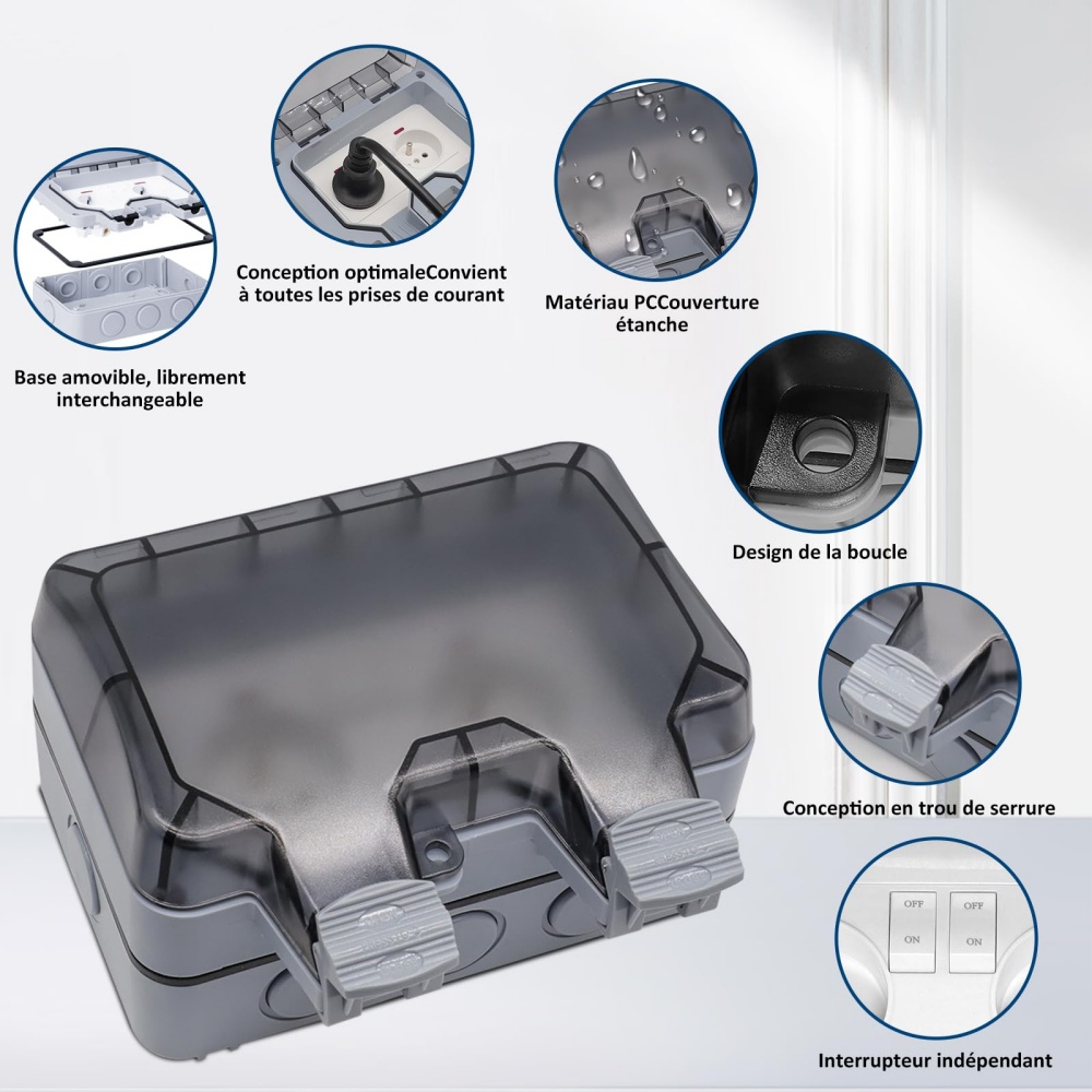 EIOMR França IP66 Tomada exter - Outdoor Power Outlet Extension avaliação e preço
