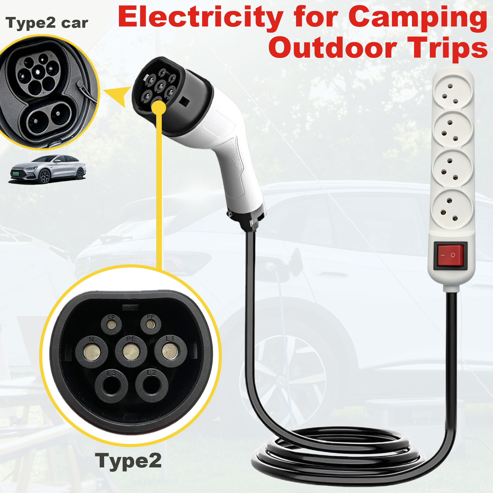 Adaptador de Descarga Tipo 2 V - Outdoor Power Outlet Extension avaliação e preço