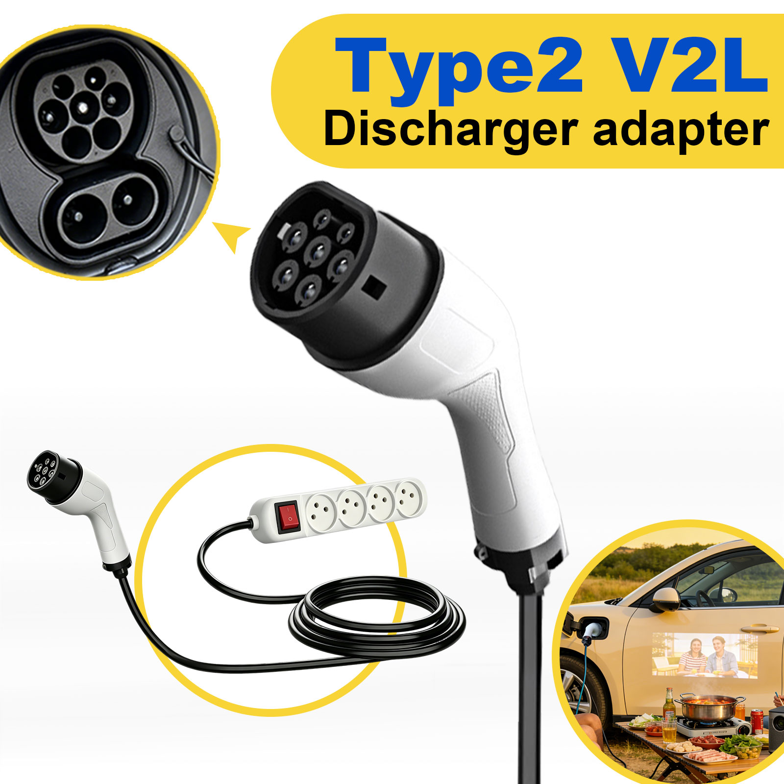 Adaptador de Descarga Tipo 2 V - Outdoor Power Outlet Extension avaliação e preço