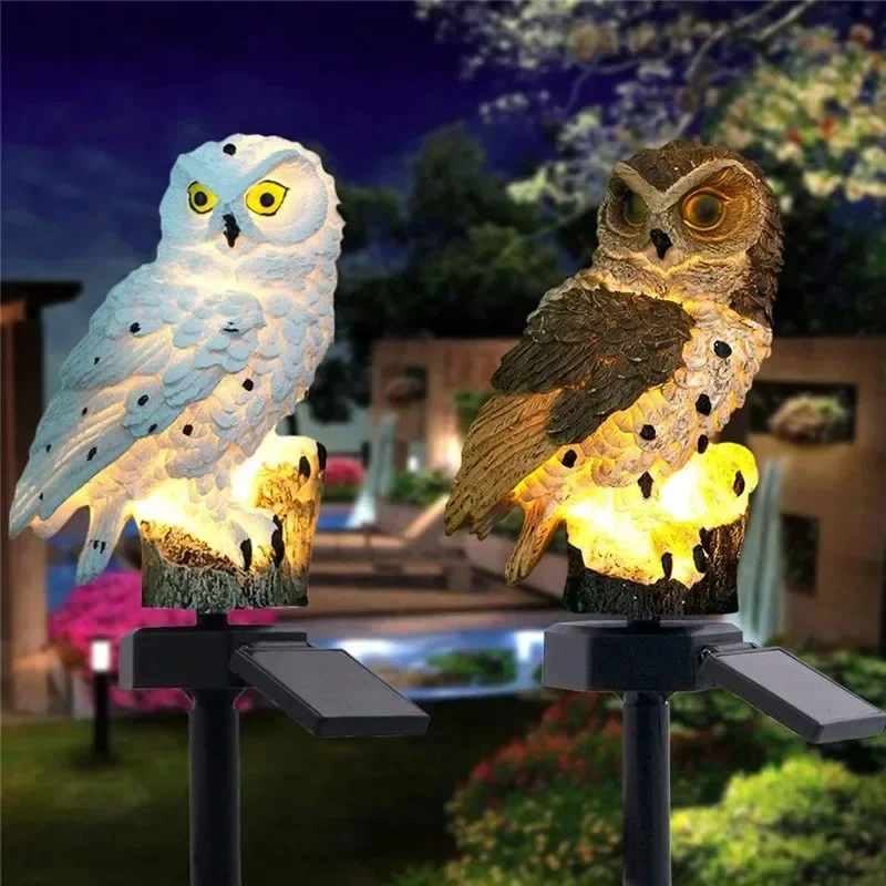 Estátua de Coruja Solar com Lu - Outdoor Power Outlet Solar avaliação e preço
