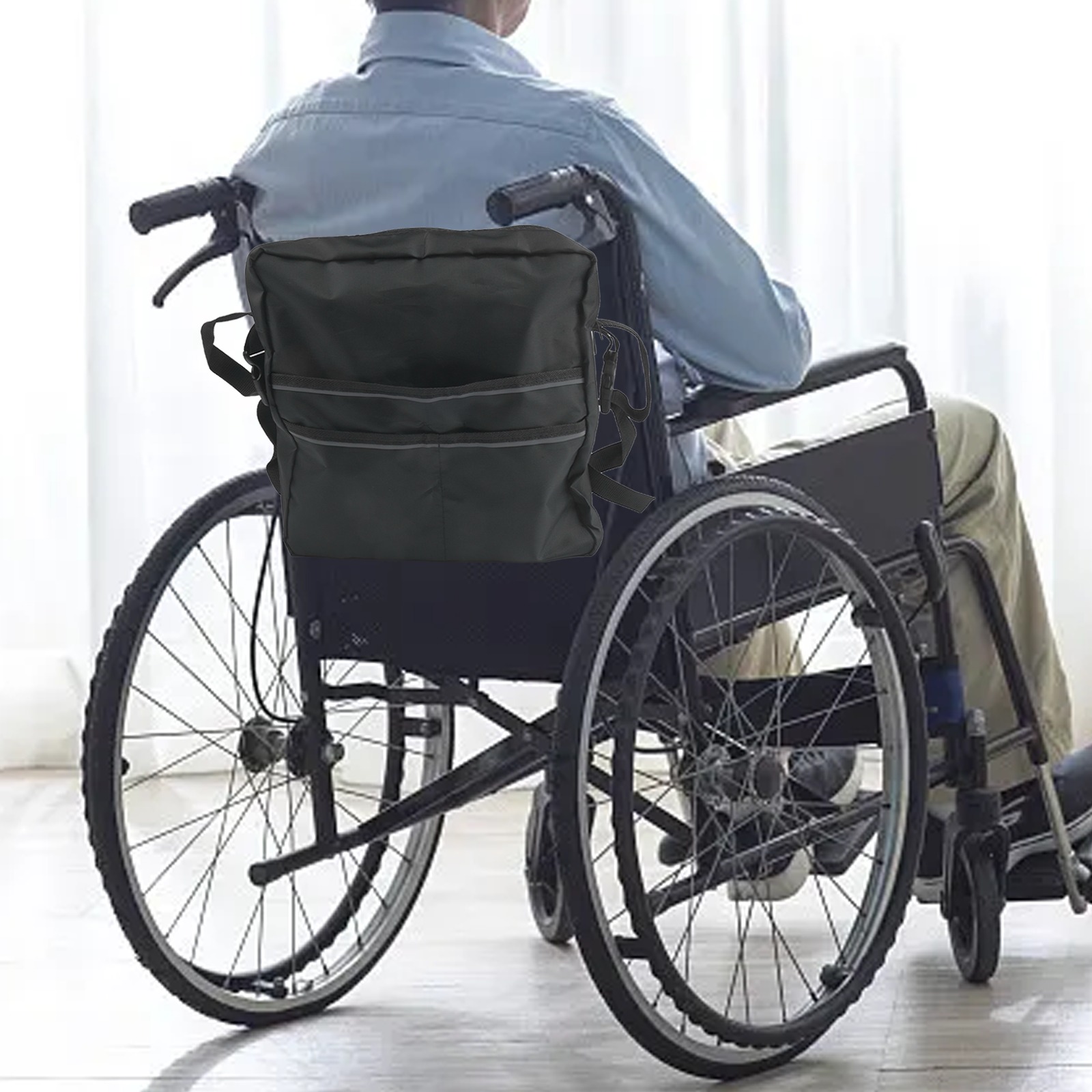 Bolsa preta para encosto de ca - Outdoor Power Wheelchair avaliação e preço